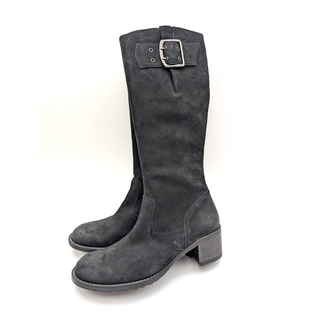 Paul Green Kendra Knee High Buckle Boots Women's Black Size US9/UK6.5 EU39.5